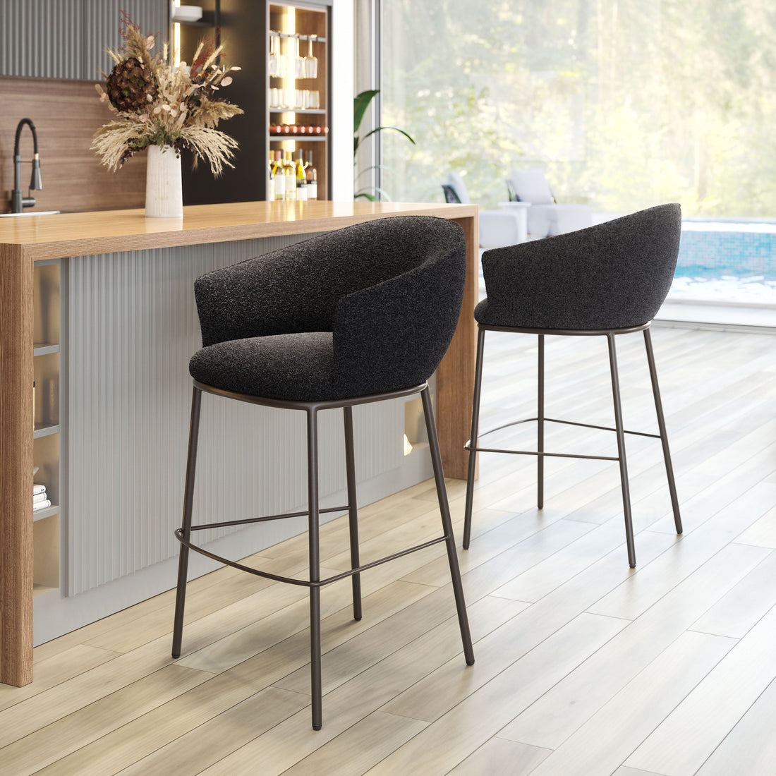 gray canvas home dŽcor piece in a contemporary cozy bedroom setting