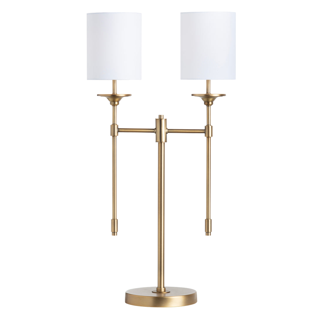 gray canvas table lamp in a refined master bedroom setting