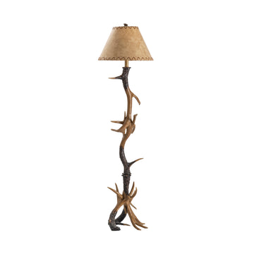 beige plush table lamp in a minimalist dining room setting