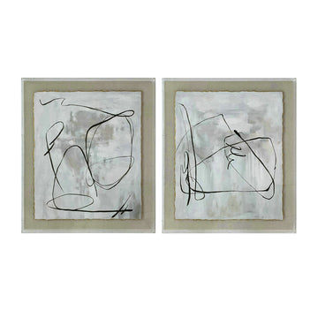 Waldorf 3 contemporary canvas artwork displayed in a contemporary bedroom setting