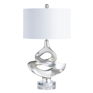 neutral-toned linen table lamp in a refined master bedroom setting