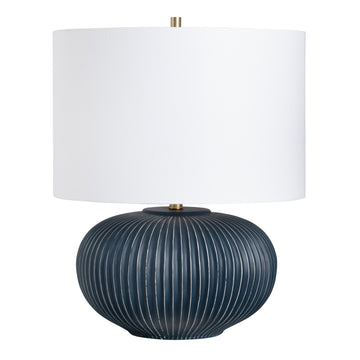 gray canvas table lamp in a classic entryway setting