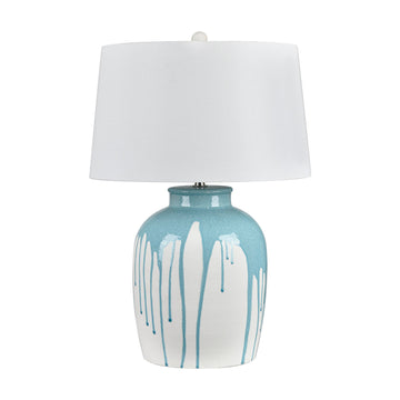 white brushed table lamp in a transitional living room setting