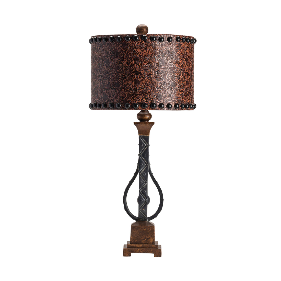cream woven table lamp in a coastal guest room setting