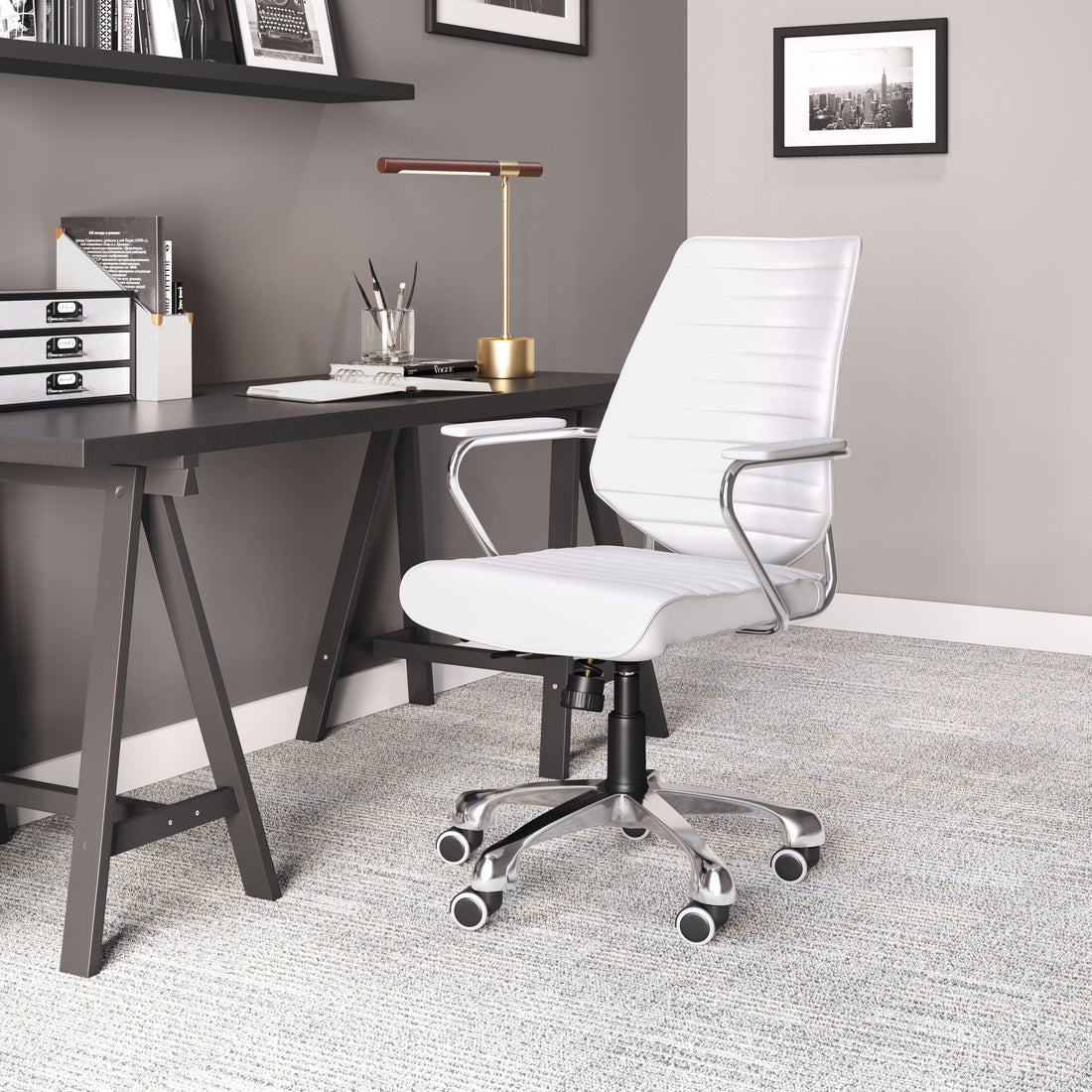 warm-toned soft accent chair in a refined master bedroom setting