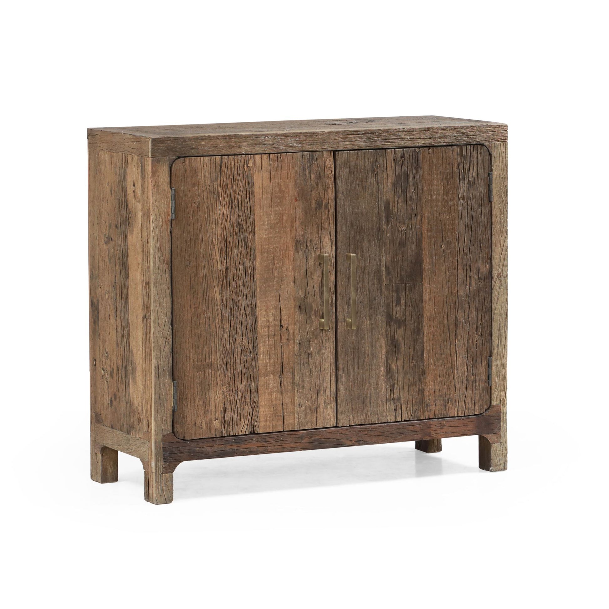 gray canvas storage cabinet in a farmhouse contemporary bedroom setting