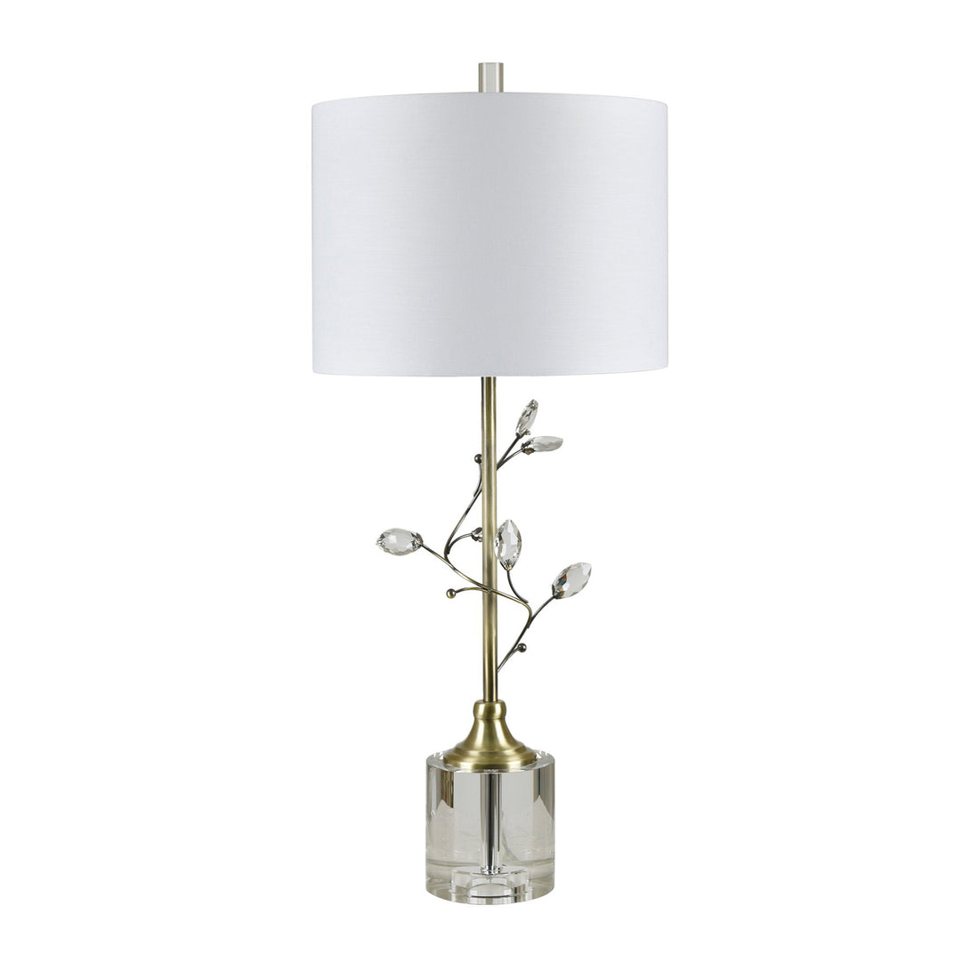 charcoal textured table lamp in a farmhouse contemporary bedroom setting