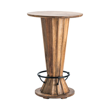 natural velvet accent table in a minimalist dining room setting