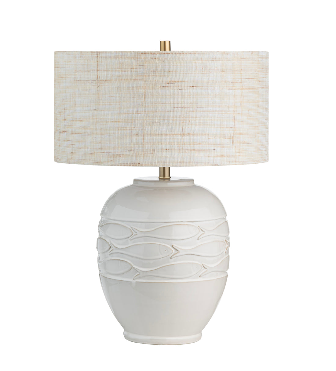 warm-toned soft table lamp in a farmhouse contemporary bedroom setting