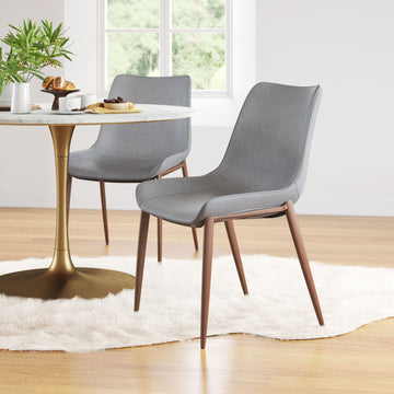 gray canvas accent chair in a classic entryway setting