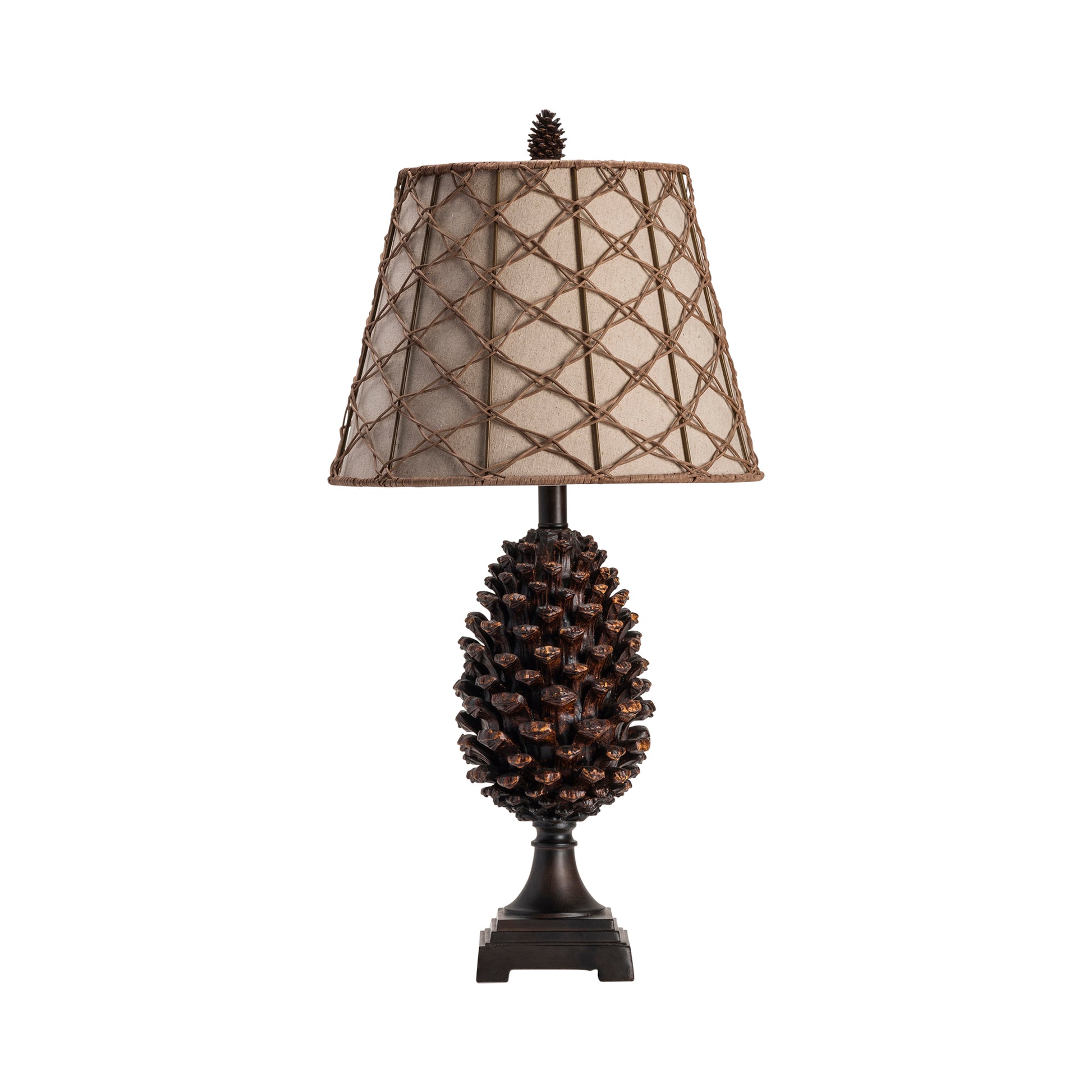neutral-toned linen table lamp in a coastal guest room setting