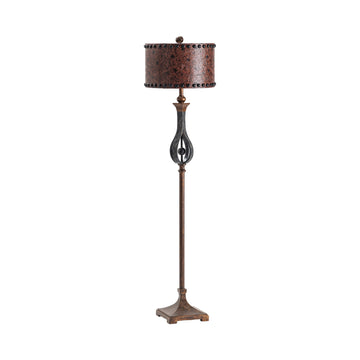 neutral-toned linen table lamp in a farmhouse contemporary bedroom setting