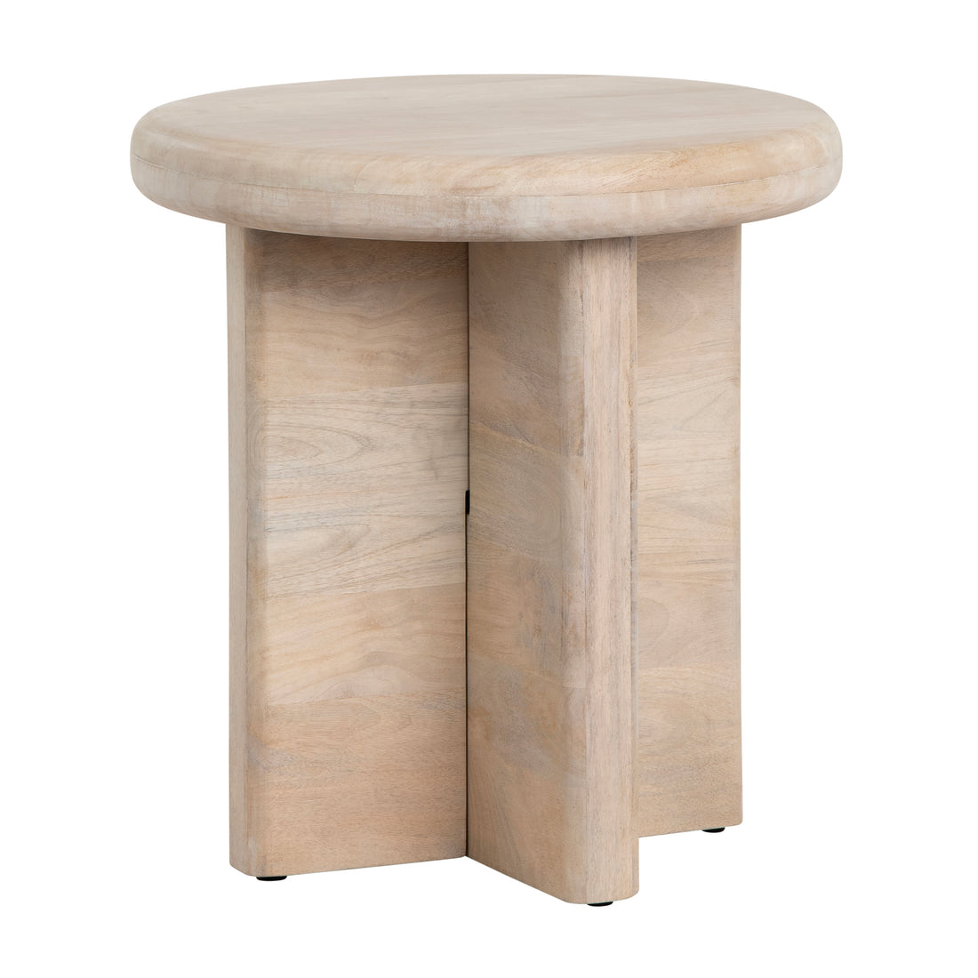 ivory cotton accent table in a modern bedroom setting