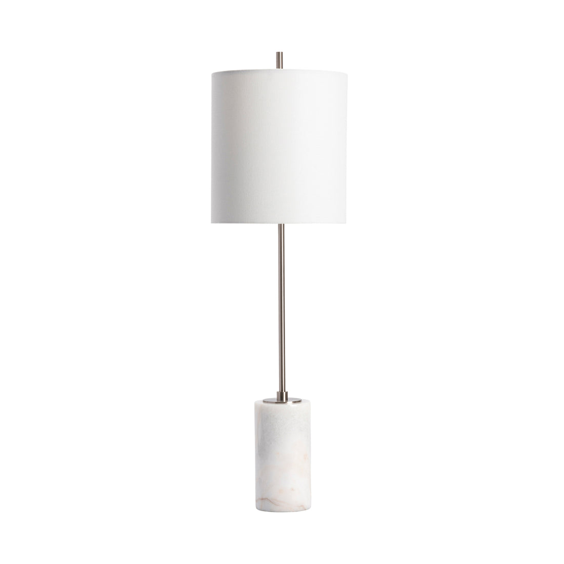 beige plush table lamp in a transitional living room setting