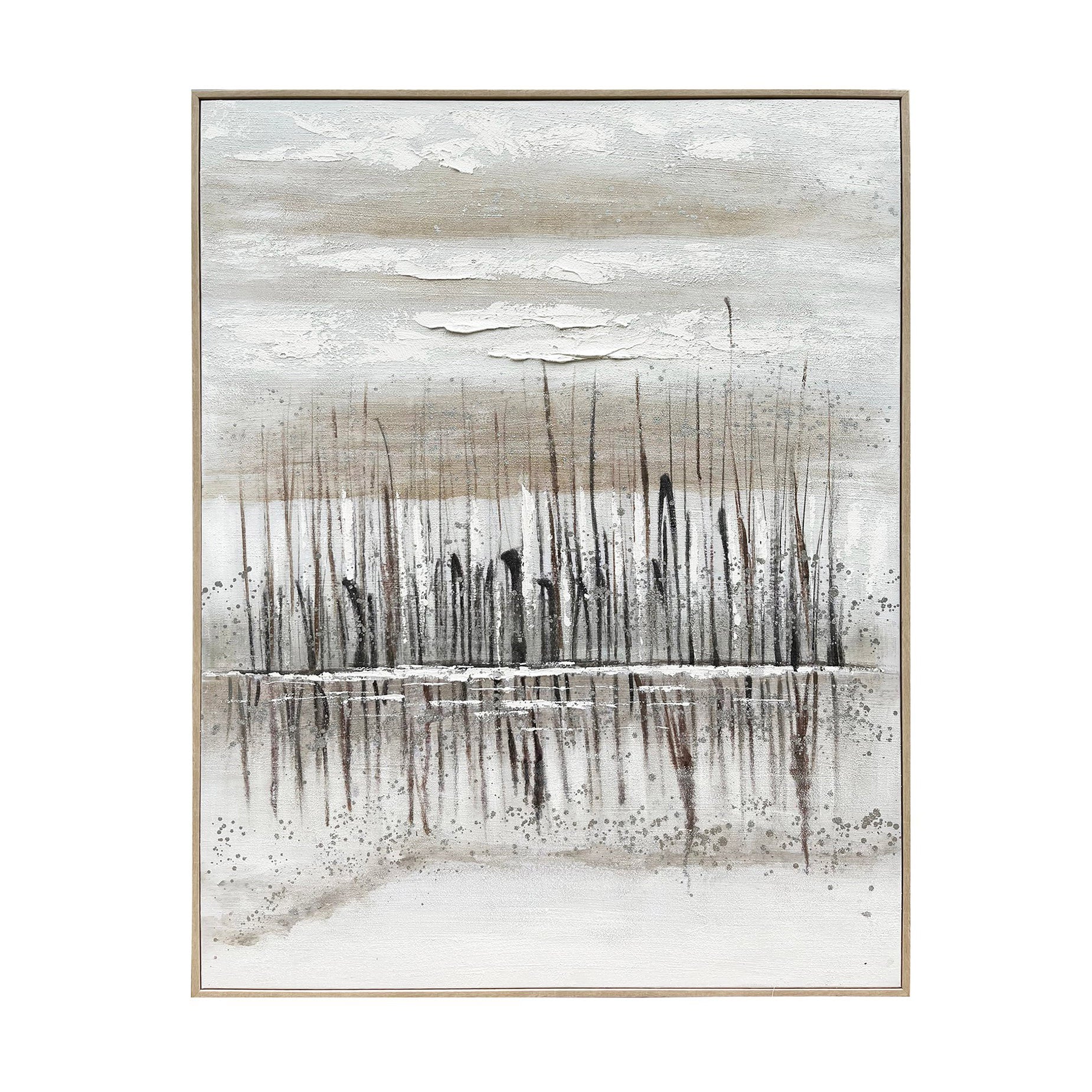 gray canvas wall art in a classic entryway setting