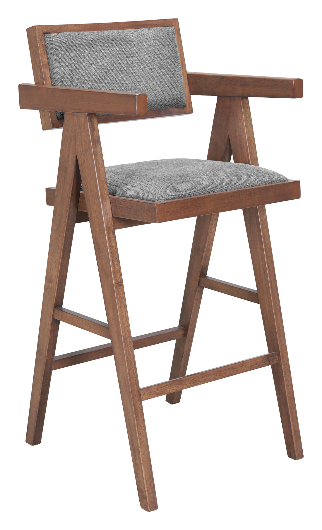 oak marble stool styled in a Scandinavian serene master suite