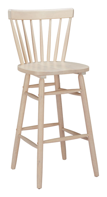 natural wood solid wood stool styled in a farmhouse chic modern living room