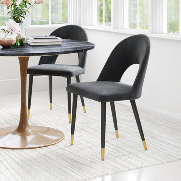 Menlo Dining Chair (Set of 2) Black styled for a transitional living room space.