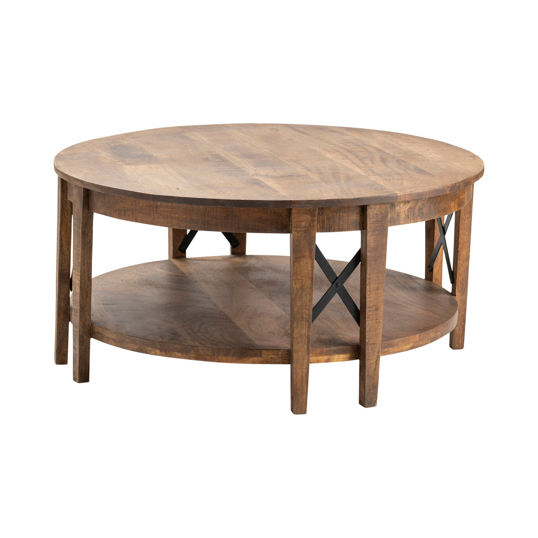 earth-toned fabric accent table in a contemporary cozy bedroom setting