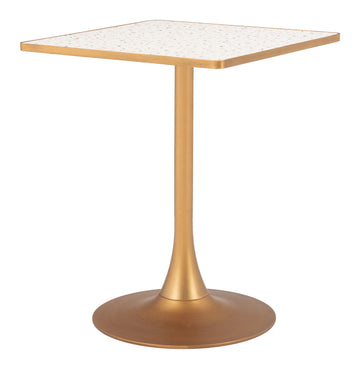 warm-toned brushed metal home dŽcor accent styled in a mid-century minimalist entryway
