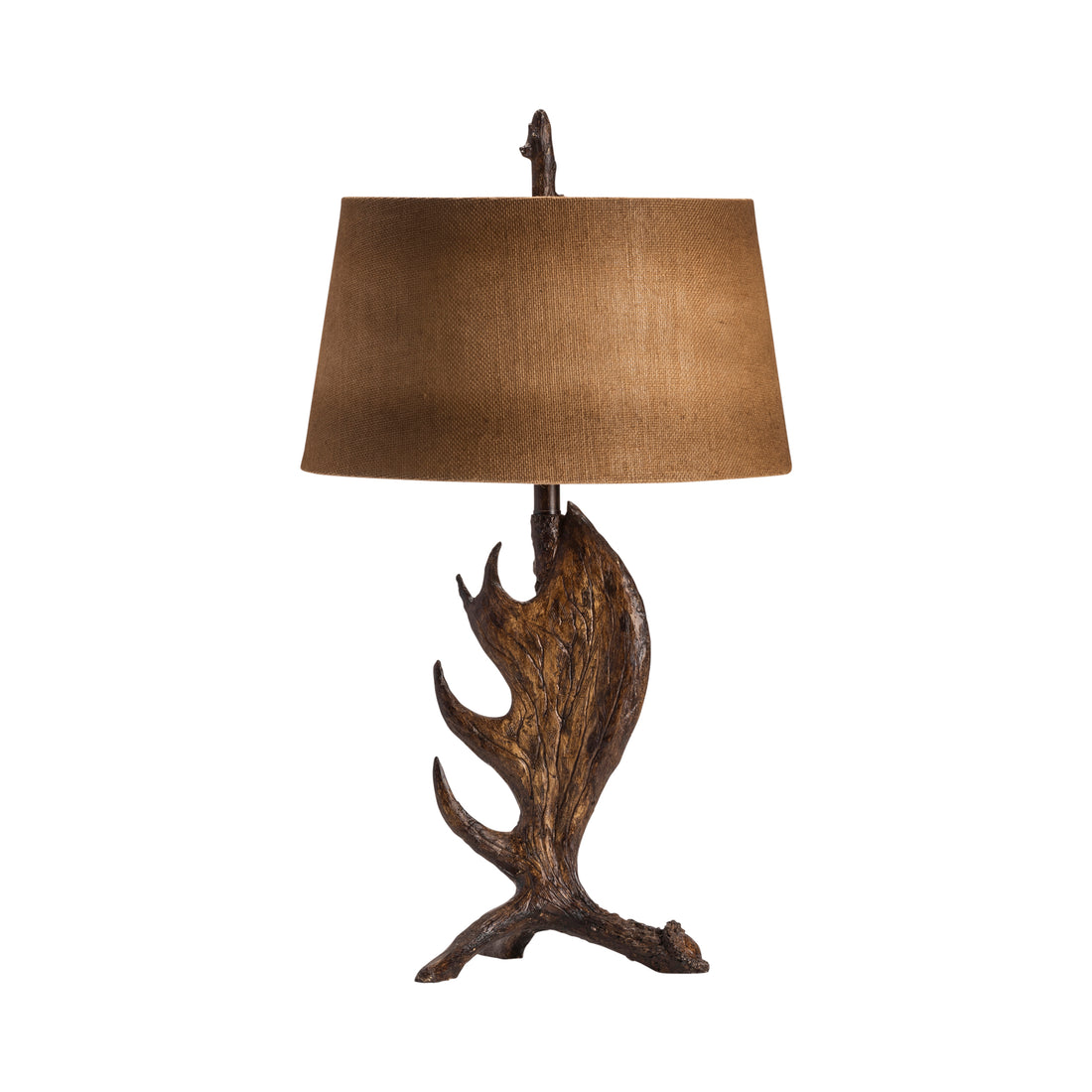 earth-toned fabric table lamp in a modern bedroom setting