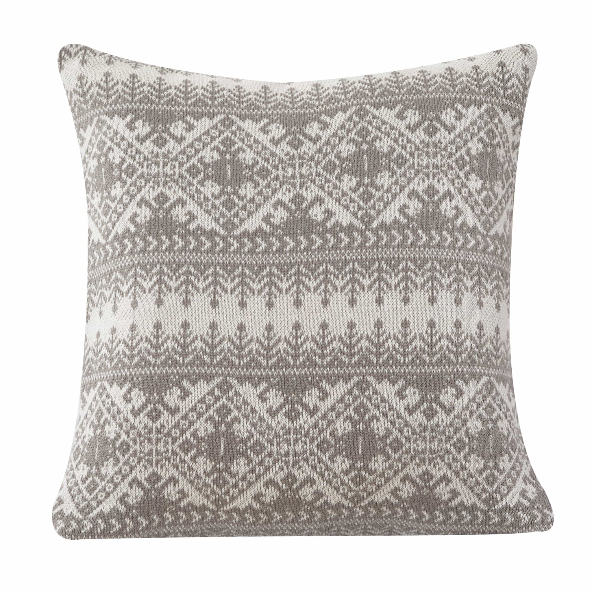 Fair Isle Knit Euro Sham styled for a transitional bedroom space.