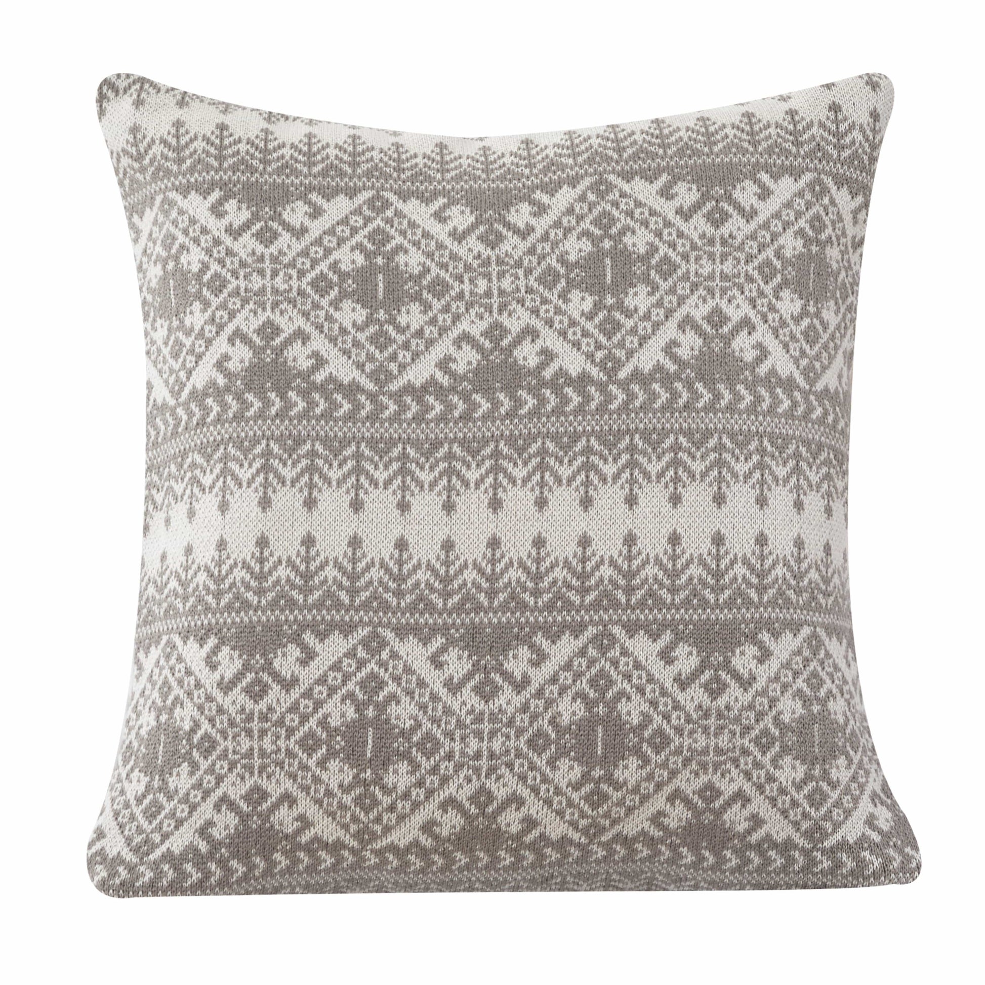 Fair Isle Knit Euro Sham styled for a transitional bedroom space.