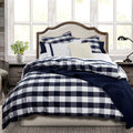 Camille Buffalo Check Comforter Set - Queen styled for a farmhouse bedroom space.