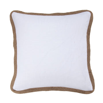 Luna Washed Linen Jute Trimmed Euro Sham styled for a transitional bedroom space.