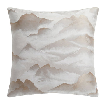 warm-toned plush pillow sham in a minimalist guest room setting