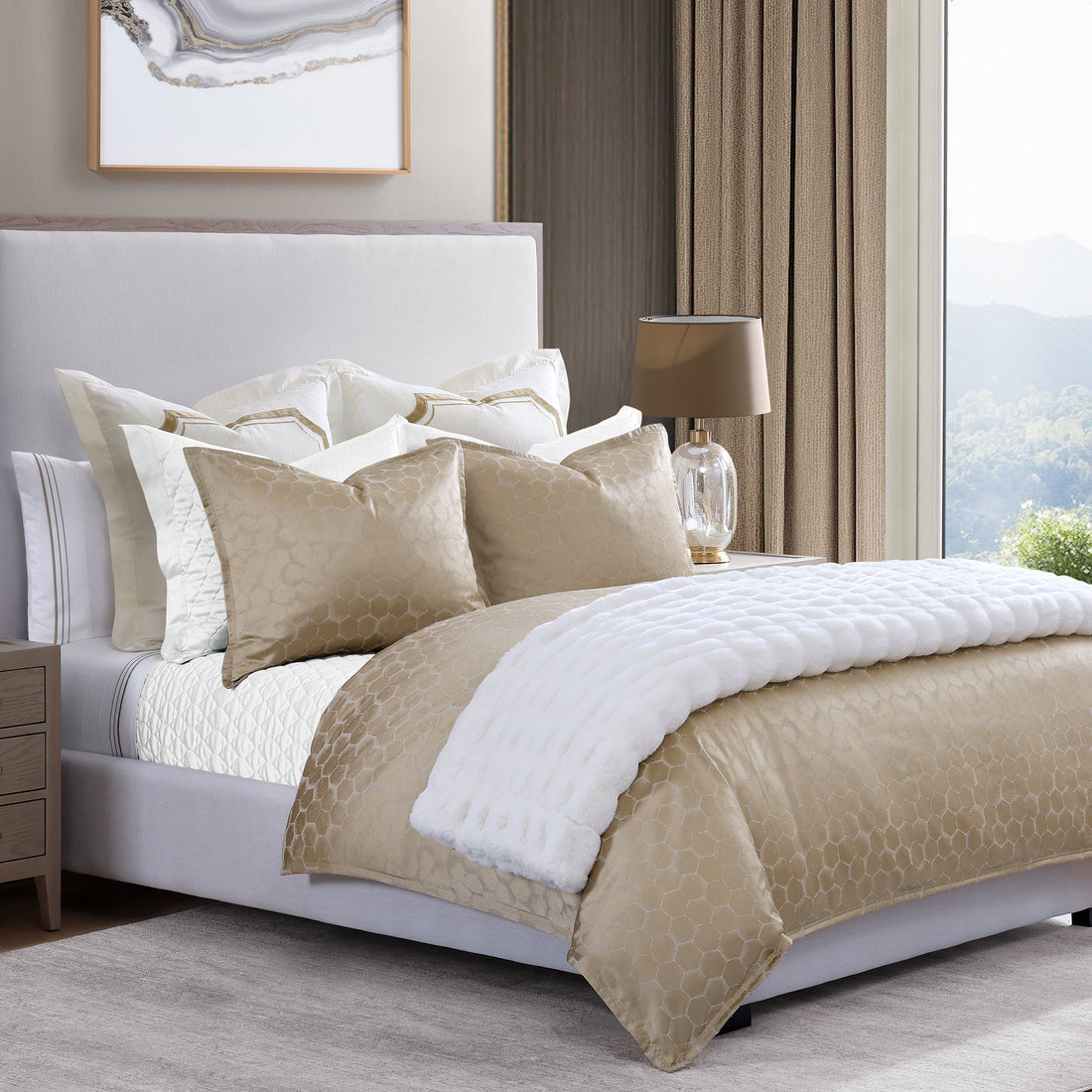 ivory soft duvet cover in a contemporary master bedroom setting