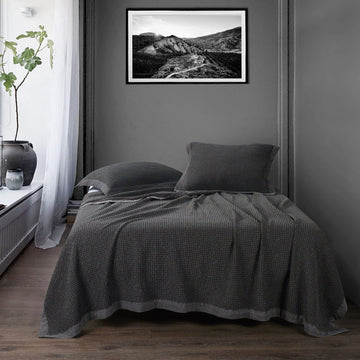 white brushed home décor piece in a elegant modern bedroom setting