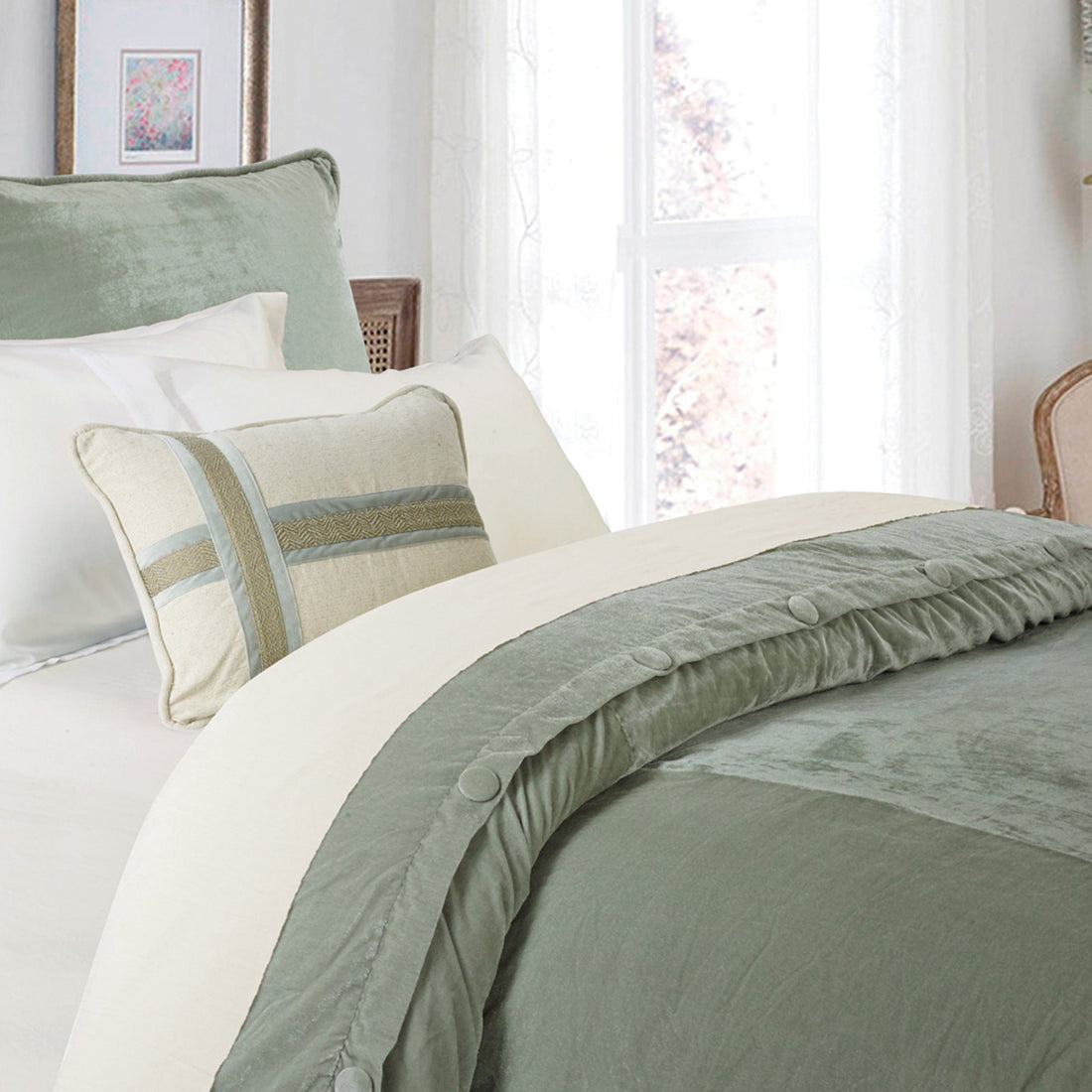 natural fabric duvet cover in a modern bedroom setting