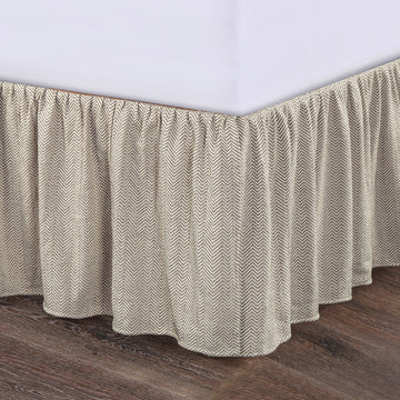 gray cotton bed skirt in a classic contemporary bedroom setting