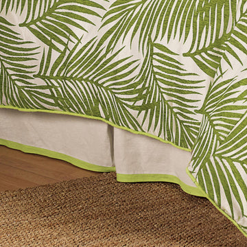 natural fabric bed skirt in a refined living room setting