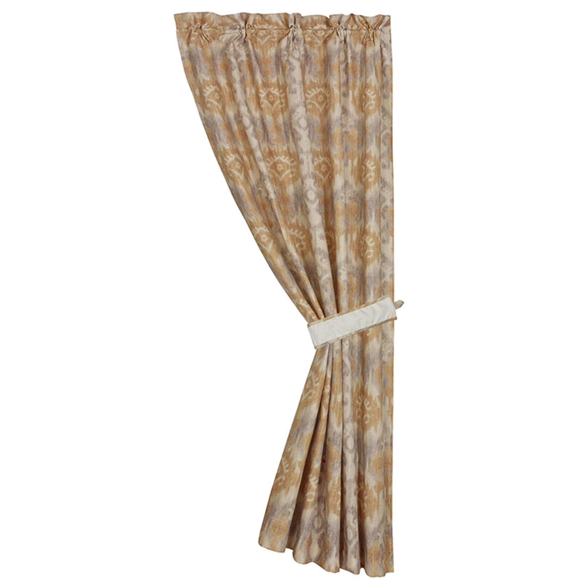white brushed curtain panel in a elegant modern bedroom setting