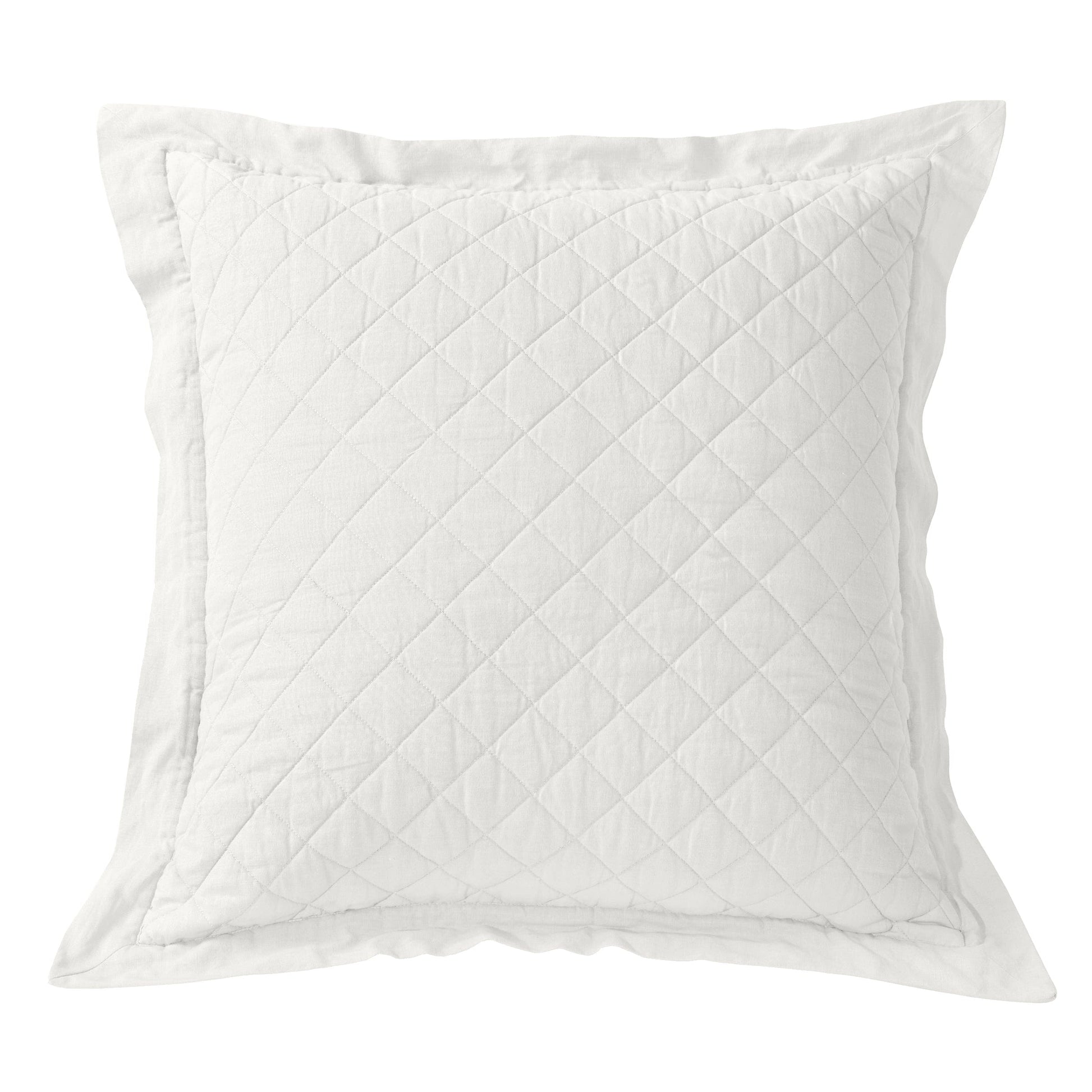 cream woven pillow sham in a refined living room setting
