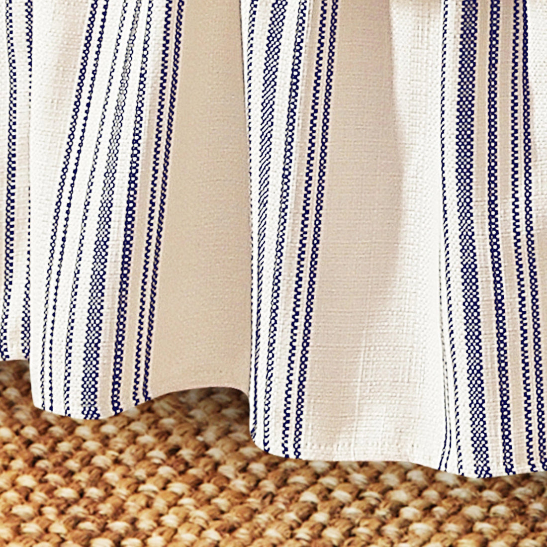 warm-toned plush bed skirt in a farmhouse cozy bedroom setting