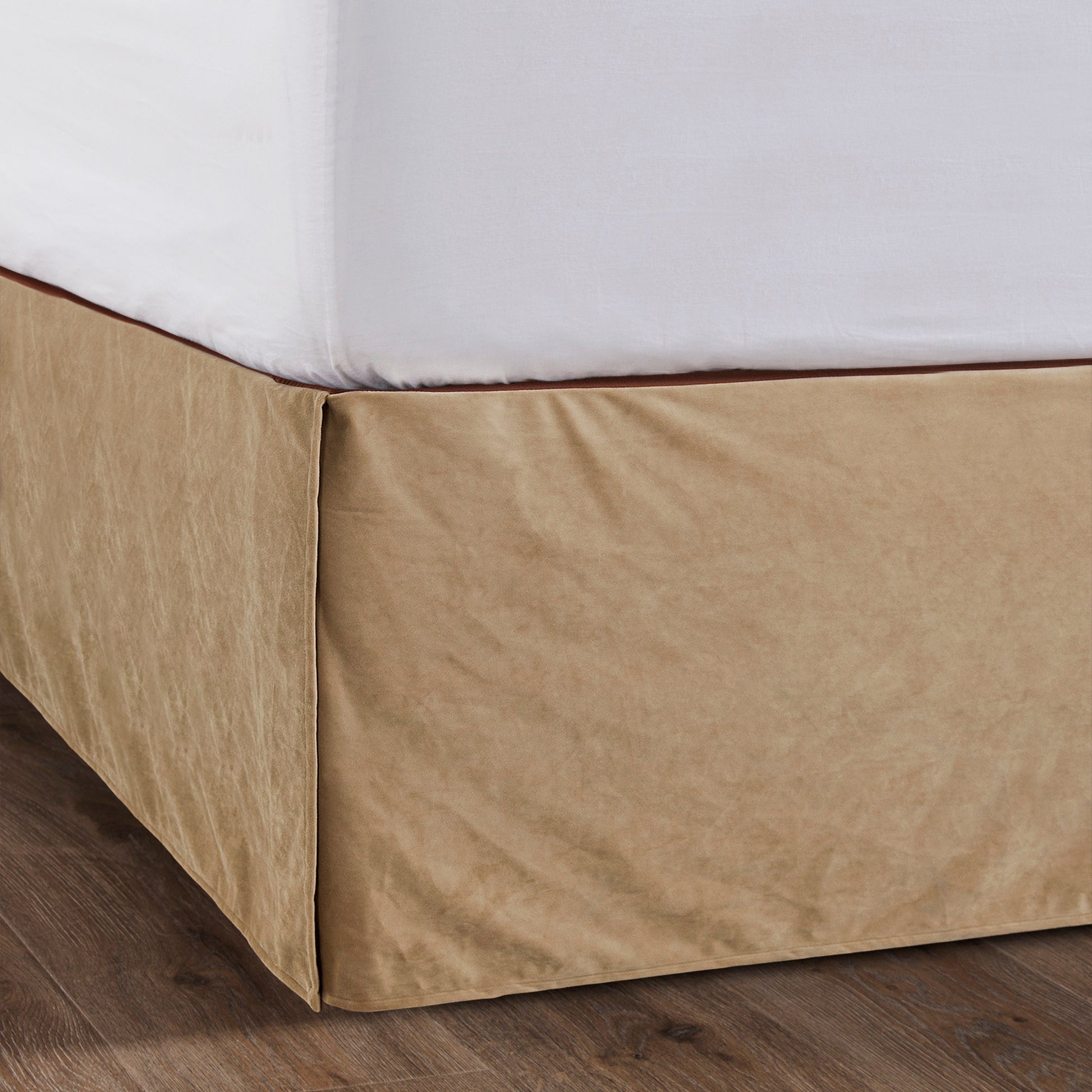 ivory soft bed skirt in a modern bedroom setting