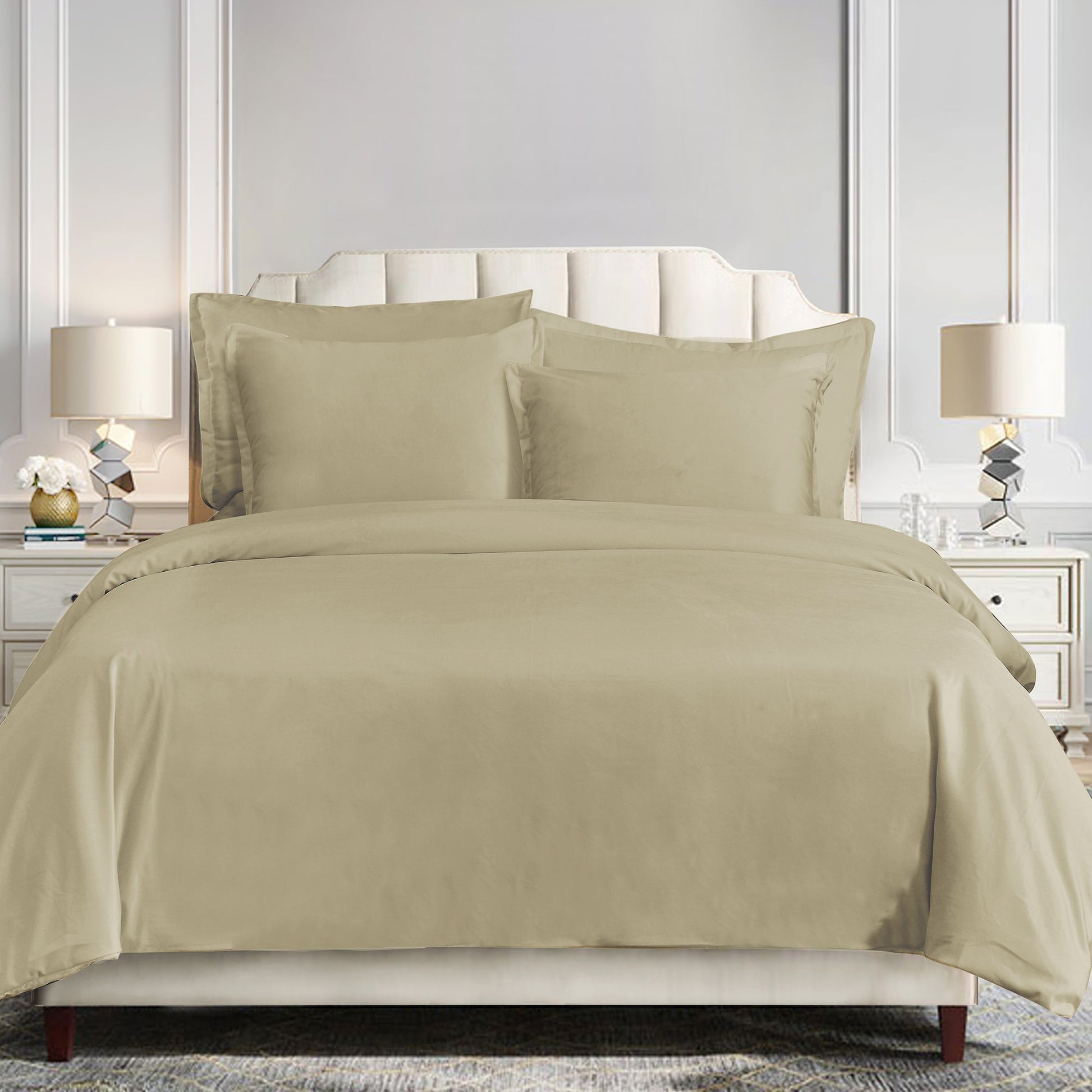 gray cotton duvet cover in a refined living room setting