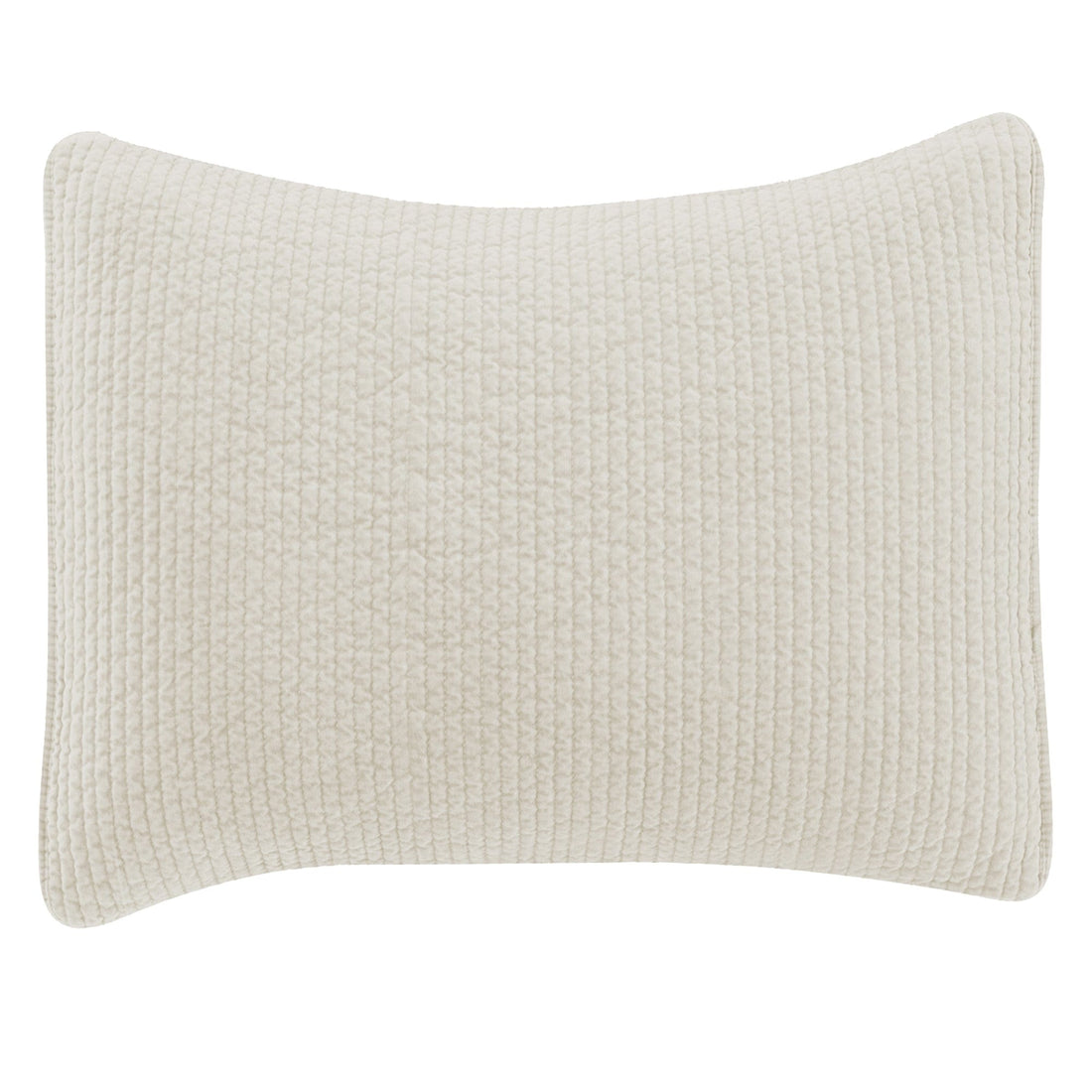 Stonewashed Cotton Velvet Quilted Pillow Sham styled for a transitional bedroom space.