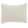 Stonewashed Cotton Velvet Quilted Pillow Sham styled for a transitional bedroom space.