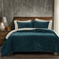 earth-toned textured quilt in a farmhouse cozy bedroom setting