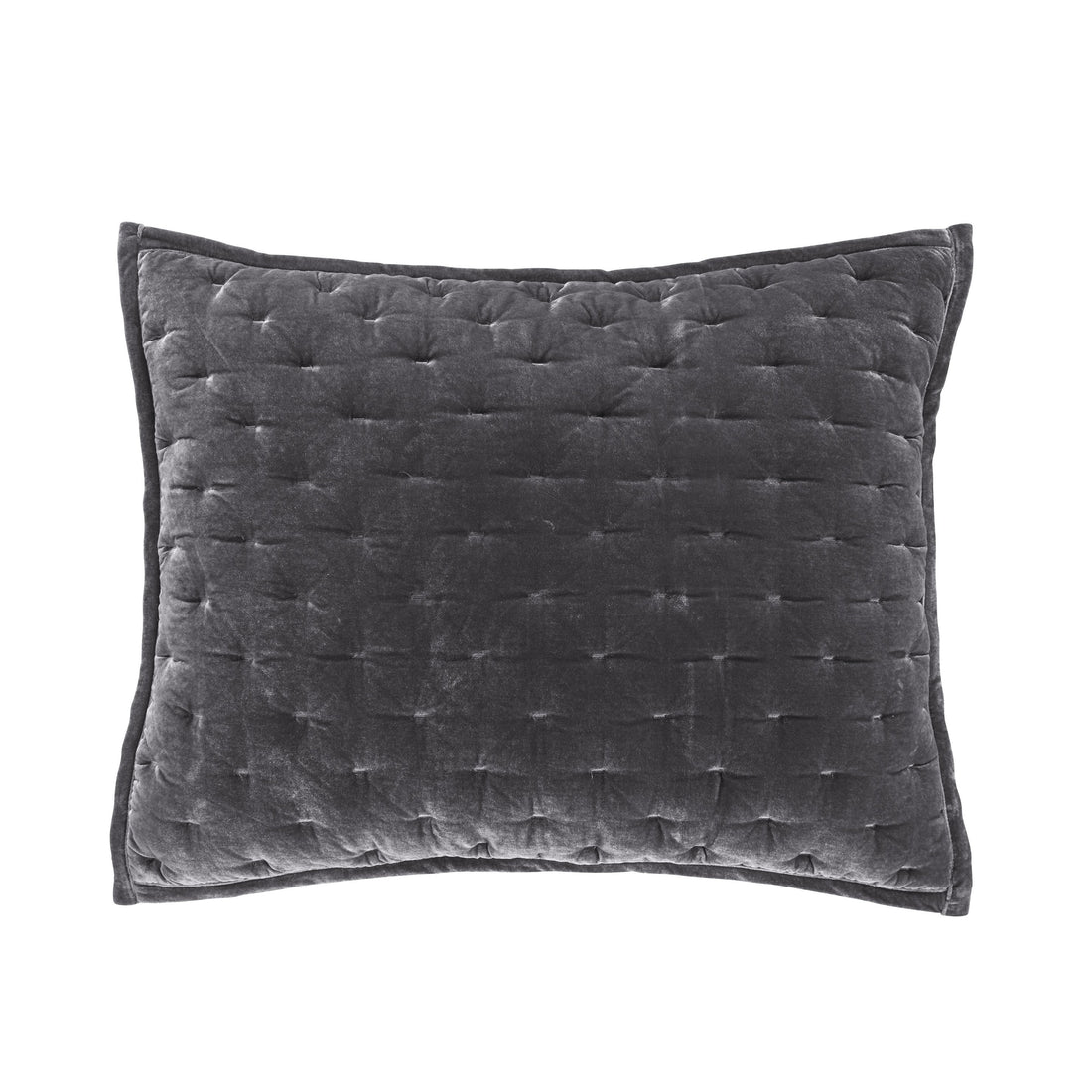 Stella Faux Silk Velvet Pintuck Pillow Sham styled for a transitional bedroom space.