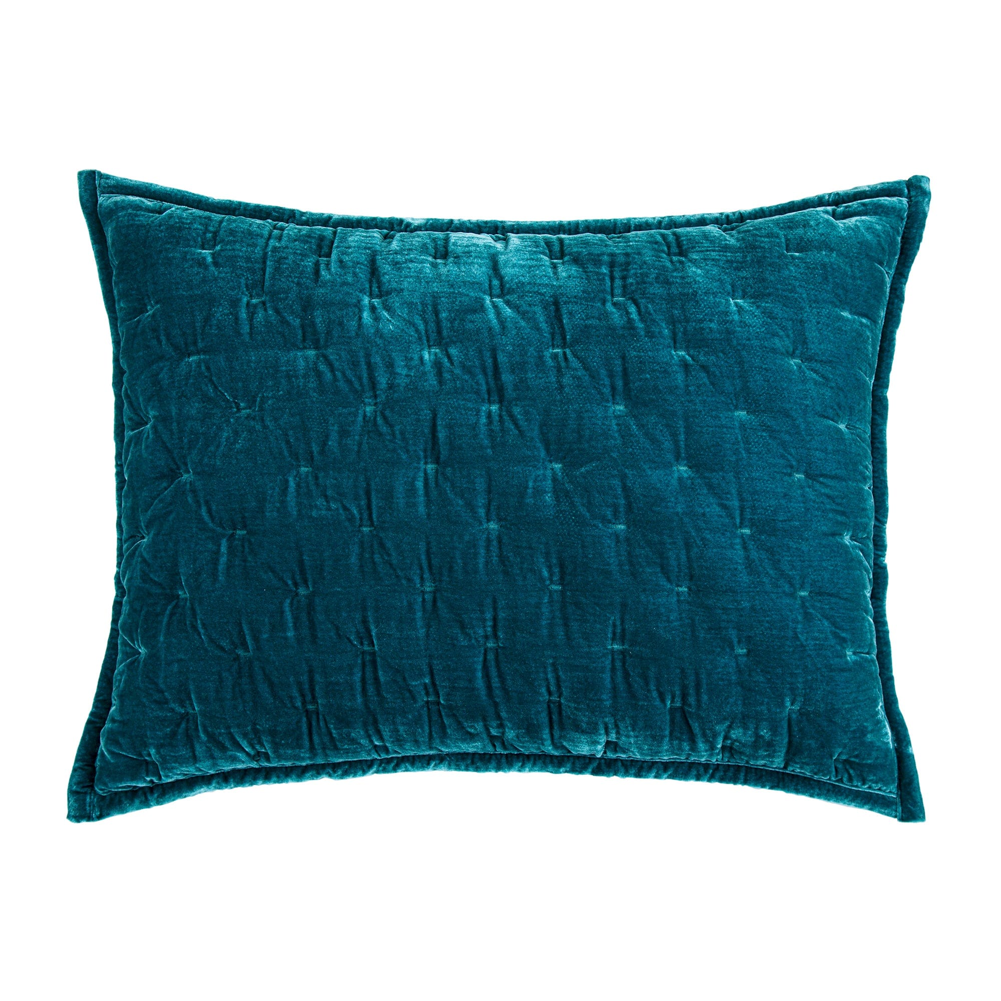 Stella Faux Silk Velvet Pintuck Pillow Sham styled for a transitional bedroom space.