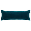 Stella Faux Silk Velvet Long Lumbar Pillow styled for a transitional living room space.