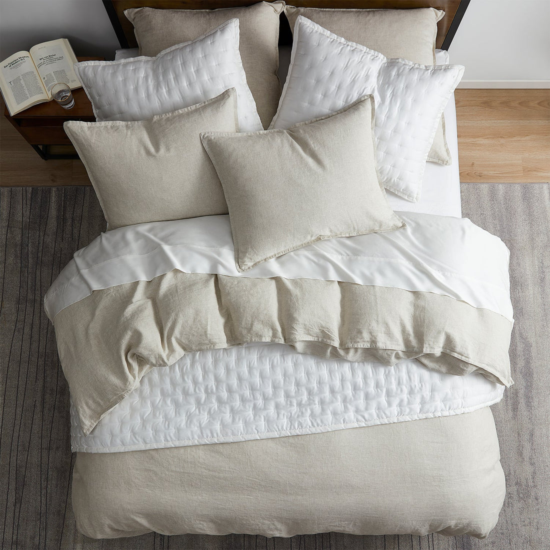 natural fabric duvet cover in a refined living room setting