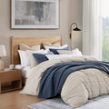natural fabric duvet cover in a classic contemporary bedroom setting