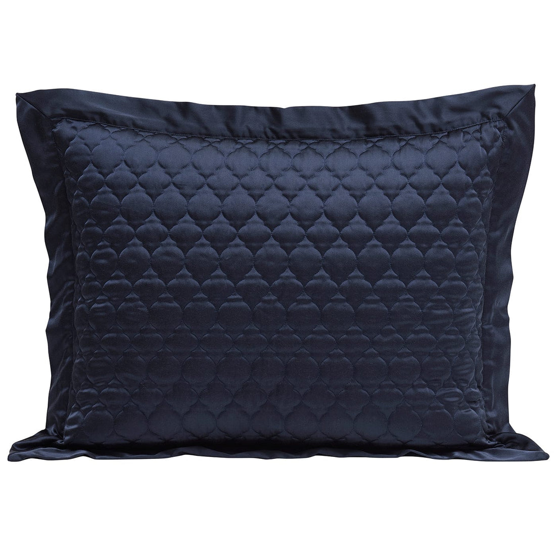 High Shine Satin Quatrefoil Quilt Pillow Sham Set styled for a transitional bedroom space.