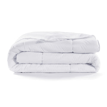 natural fabric duvet cover in a contemporary master bedroom setting